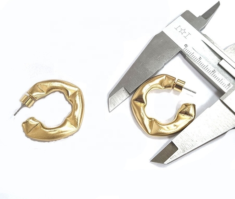 Sesuaikan anting-anting Hoop Kuningan tebal yang dipoles anting-anting Hoop Kuningan kecil