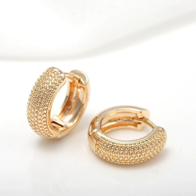 Eco Friendly 18K Gold Plated Multi Small Dot Beads Hoop Earrings Untuk Wanita Gadis 2021