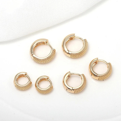 Eco Friendly 18K Gold Plated Multi Small Dot Beads Hoop Earrings Untuk Wanita Gadis 2021