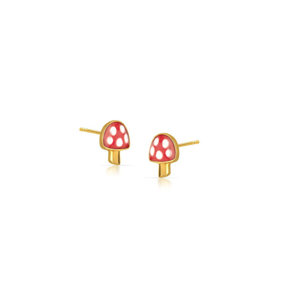 Chubby Jamur Earrings 925 Anak-anak Sterling Earrings Perak