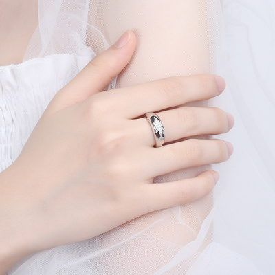 Unisex Alibaba-Online-Shopping Emas Plated Starburst Band Cincin dalam Sterling Perak 925