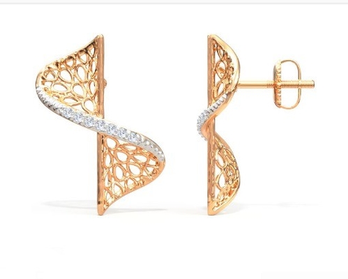 2024 Earring Set dengan Pave Setting Technology dan Cubic Zirconia Swerve Twist Studs