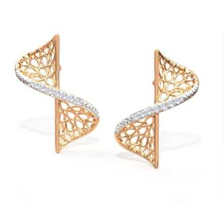 2024 Earring Set dengan Pave Setting Technology dan Cubic Zirconia Swerve Twist Studs