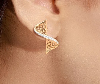 2024 Earring Set dengan Pave Setting Technology dan Cubic Zirconia Swerve Twist Studs