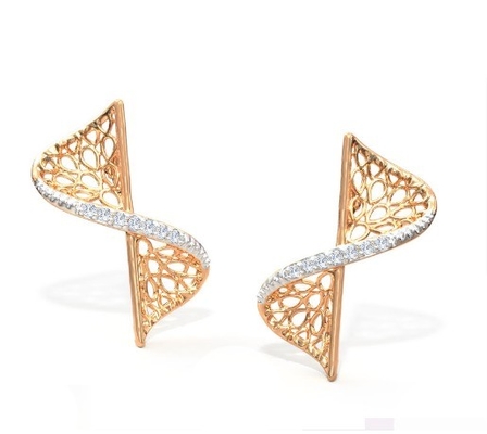 2024 Earring Set dengan Pave Setting Technology dan Cubic Zirconia Swerve Twist Studs