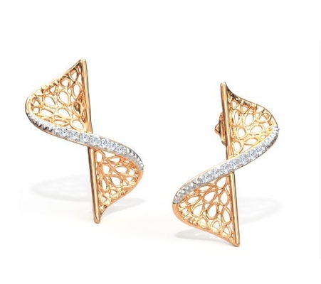 2024 Earring Set dengan Pave Setting Technology dan Cubic Zirconia Swerve Twist Studs