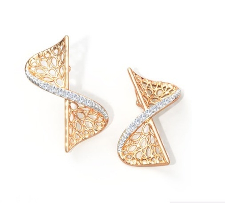 2024 Earring Set dengan Pave Setting Technology dan Cubic Zirconia Swerve Twist Studs