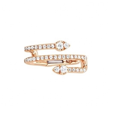 Diamond Teardrop Twist Ear Cuff dalam 925 Sterling Perak untuk Wedding Plating Options