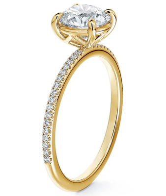 925 Sterling Perak Brazil Bulat Putih CZ Cincin Pertunangan Perhiasan Mewah Aksesoris