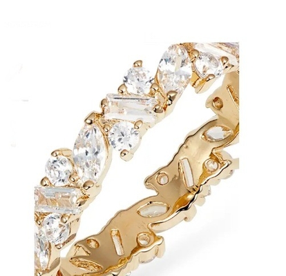 Brazil Fancy Cut Kubik Zirconia Eternity Ring Set Hadiah yang sempurna untuk setiap kesempatan