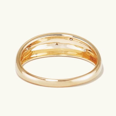 Eternity Band Rings 18K Emas Brasil Perhiasan Star 925 Sterling Perak Kubah Wanita Cincin