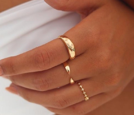 Eternity Band Rings 18K Emas Brasil Perhiasan Star 925 Sterling Perak Kubah Wanita Cincin