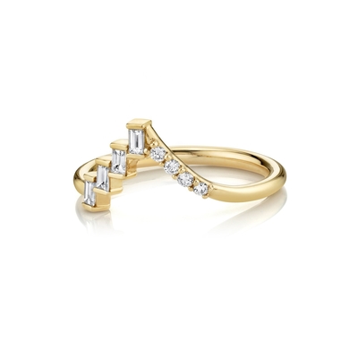 Tawaran OEM Diamond Bulat dan Baguette Segitiga Eklektik Cincin Perak untuk Wanita