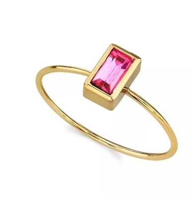 14K Gold Dip Cubic Zirconia Crystal Ring OEM Rhinestone Ring