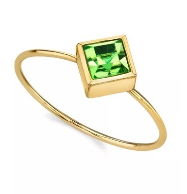 14K Gold Dip Cubic Zirconia Crystal Ring OEM Rhinestone Ring