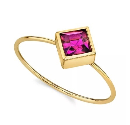14K Gold Dip Cubic Zirconia Crystal Ring OEM Rhinestone Ring