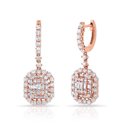 Earrings CZ Putih 925 Sterling Perak Gaya Klasik untuk pertunangan dan pernikahan