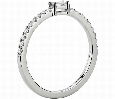 Perhiasan Mewah 925 Perhiasan Perak Sterling Cincin dengan Batu Hijau atau Putih dan 18K Plating Emas