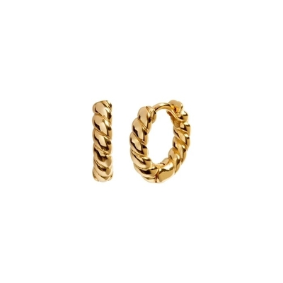 18K Emas Pernyataan Hoop Earrings Pernyataan 925 Sterling Earrings Perak