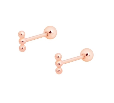 Mini Barbell Perak Stud Earring dengan Sekrup Kembali 925 Sterling Perak