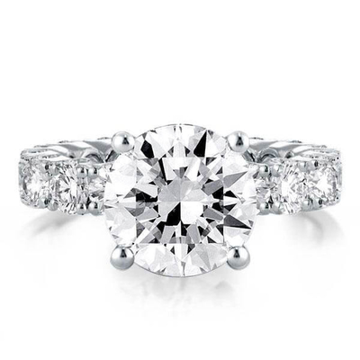 18K emas putih Zircon Eternity Band 925 Sterling Perak cincin pertunangan