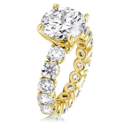18K emas putih Zircon Eternity Band 925 Sterling Perak cincin pertunangan