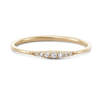 Hanya 14K emas dilapisi tangan menumpuk Tipis 925 Sterling Perak cincin
