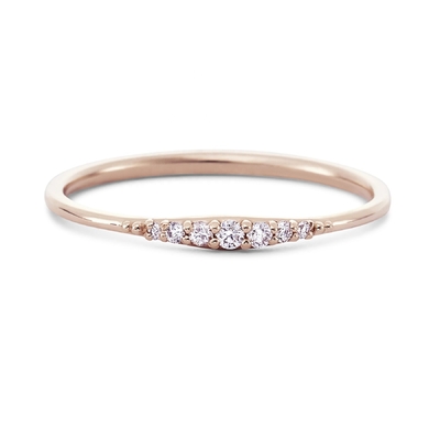 Hanya 14K emas dilapisi tangan menumpuk Tipis 925 Sterling Perak cincin