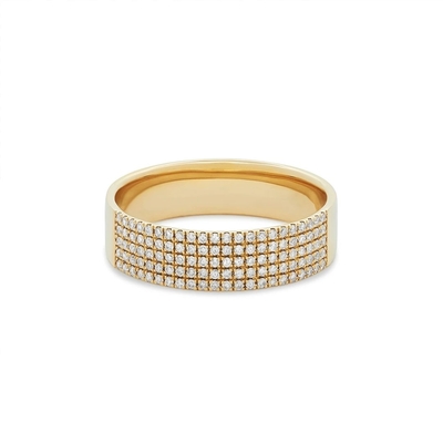Micron Pave CZ 18K emas dilapisi batu permata cincin cerutu 925 Sterling Perak