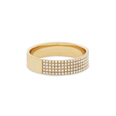 Micron Pave CZ 18K emas dilapisi batu permata cincin cerutu 925 Sterling Perak