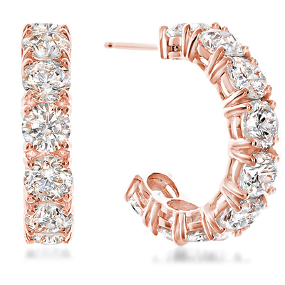 Earrings CZ Hoop Berlian Putih Besar untuk Perayaan Ulang Tahun di 925 Sterling Perak