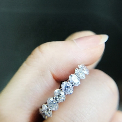 CLEAR CZ Oval Eternity Band Ring Perhiasan Tipe Perhiasan Wanita Perak Eternity Ring