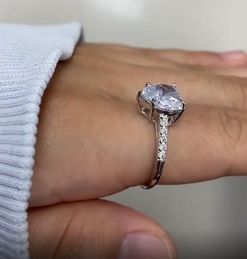 Micro Insert Inlay Technology Heart Cut CZ Batu 925 Perak Sterling Cincin Pernikahan