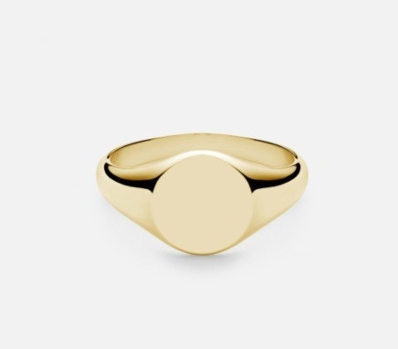 18K emas dilapisi Custom Engrave Signet 925 Sterling Perak Unisex Perhiasan halus cincin