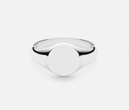 18K emas dilapisi Custom Engrave Signet 925 Sterling Perak Unisex Perhiasan halus cincin