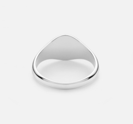 18K emas dilapisi Custom Engrave Signet 925 Sterling Perak Unisex Perhiasan halus cincin