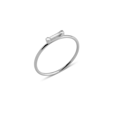 925 Sterling Silver Eco Friendly Mini Baguette Rings untuk Wanita Perhiasan Emas Asli