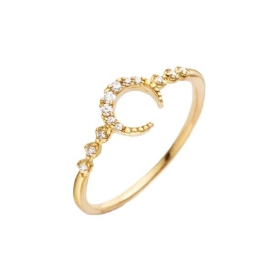 Perhiasan perak 925 Custom Moon Ring dengan emas 14k 18k 24k dari Brasil 2022
