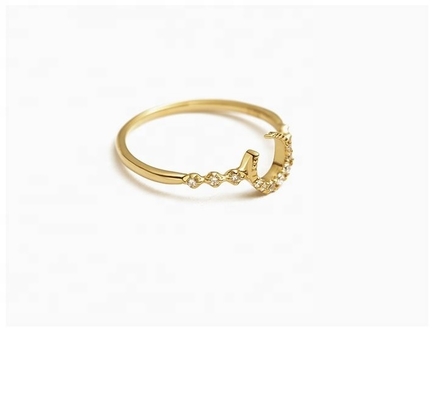 Perhiasan perak 925 Custom Moon Ring dengan emas 14k 18k 24k dari Brasil 2022