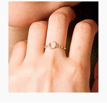 Perhiasan perak 925 Custom Moon Ring dengan emas 14k 18k 24k dari Brasil 2022