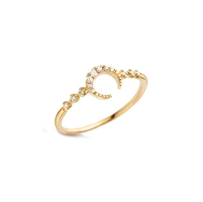 Perhiasan perak 925 Custom Moon Ring dengan emas 14k 18k 24k dari Brasil 2022