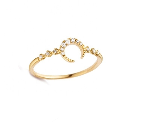Perhiasan perak 925 Custom Moon Ring dengan emas 14k 18k 24k dari Brasil 2022