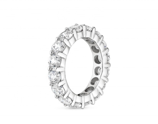 925 Perak Sterling Eternity Bands Ring Rhodium Plated Handmade Rings Perhiasan Teknik