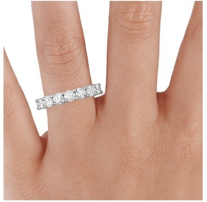 925 Perak Sterling Eternity Bands Ring Rhodium Plated Handmade Rings Perhiasan Teknik