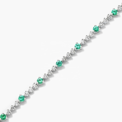 3mm Putih Zircon Ruby Tenis Gelang Potong Bulat Sterling Perak Tenis Gelang