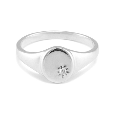 18K Gold Vermeil Sunflower Signet Ring dengan Desain Minoritas di 925 Sterling Silver