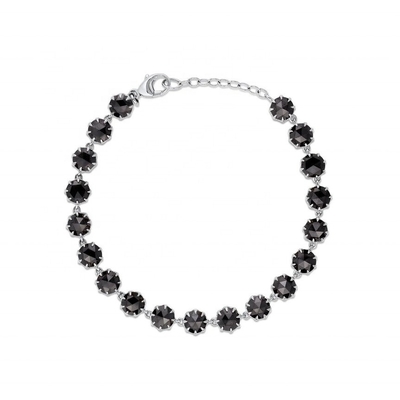 Thorn CZ Persegi Tenis Berlian Persegi Batu Permata Hitam Dilapisi Rhodium