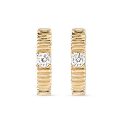 Wanita Kubic Zirconia Diamond Hoop Earrings Kuningan Bulat Berpotongan