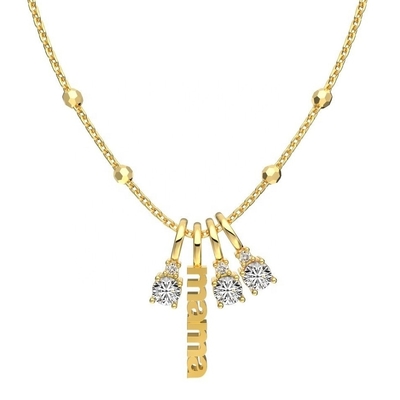 White CZ 4mm 925 Perak Kalung Wanita Zircon Batu Kalung Mewah DIY