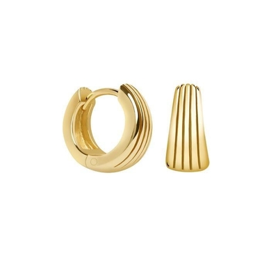 ECO 925 Sterling Silver Huggie Earrings Putih Emas Lapisan Untuk Ulang Tahun
